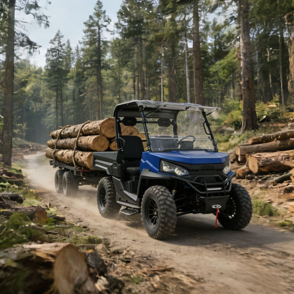 4WD elektrisches UTV für die Jagd auf der Baustelle, 73,6 V Lithiumbatterie, PKE, schlüssellos