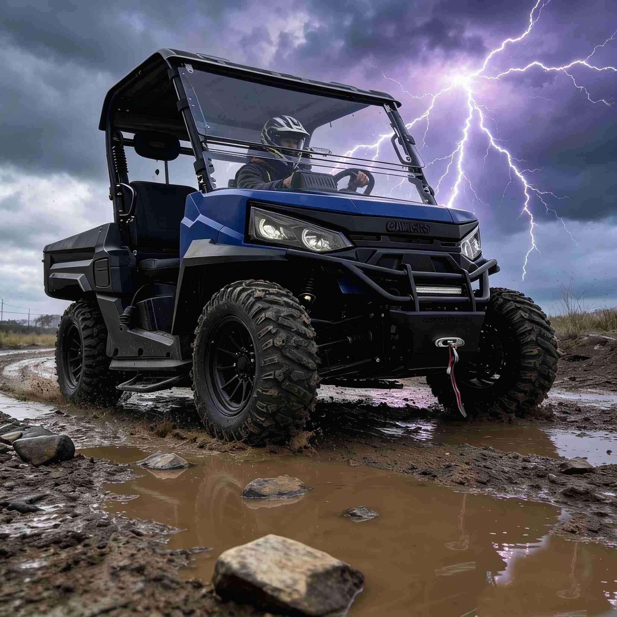 4WD Off Road UTV 73,6 V 1000 kg Anhängerkupplung 400 A Controller 150 Ah