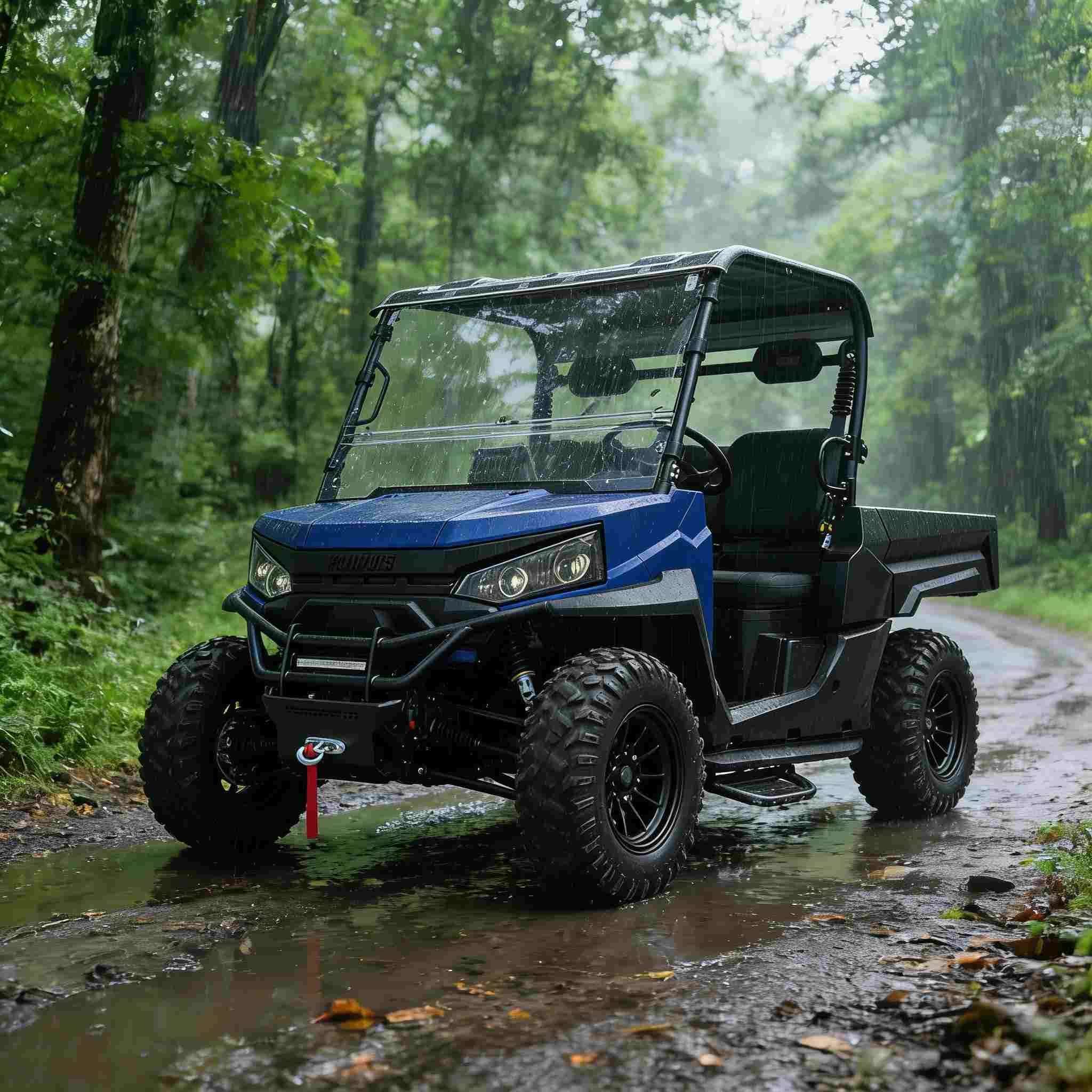 Elektrischer UTV 4WD für die Jagd, 20 kW Spitzenleistung, 1000 kg Anhängelast