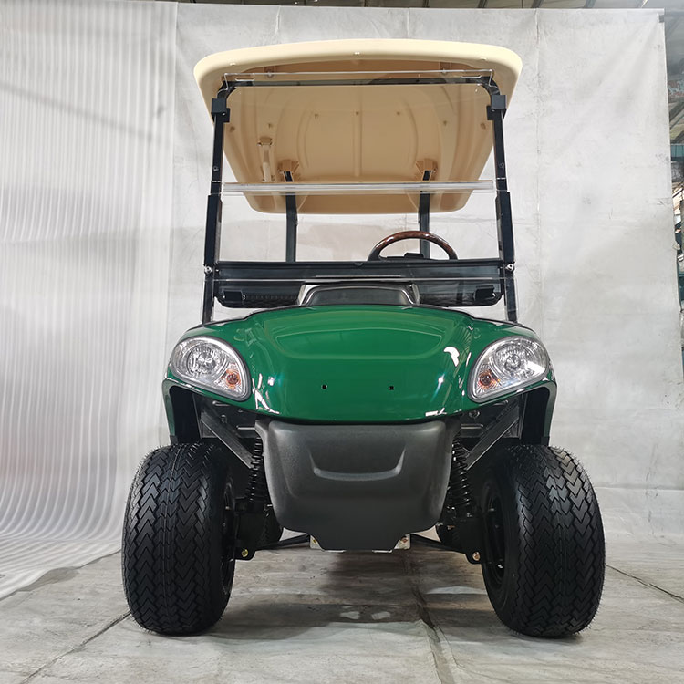 Mehrfarbiger 2-Sitzer-Elektro-Golfwagen, ausgestattet mit Lithiumbatterie