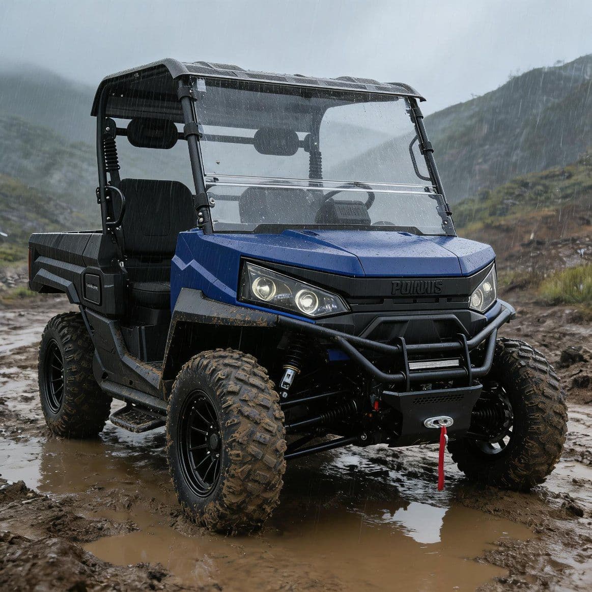 PKE Schlüsselloses Startsystem, 10 kW Wechselstrommotor, elektrischer UTV 400 A-Controller, 80–100 km Reichweite, Allradantrieb